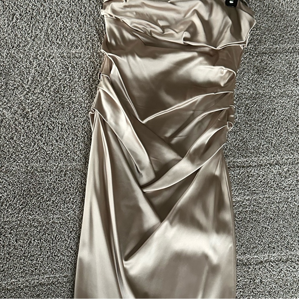 Elegant Satin Ruched Dress